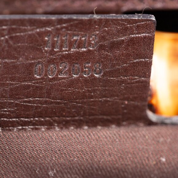 Authentic Gucci Monogram Bamboo Bullet Bag Dark Brown - Picture 7 of 16